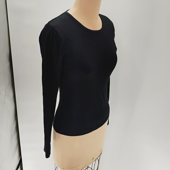 New Reformation Sybil Long Sleeve Cross Strap Top In Black Size M - Picture 7 of 12
